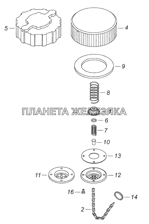 65115-1103010 Пробка топливного бака КамАЗ-6520 (Euro-2, 3)